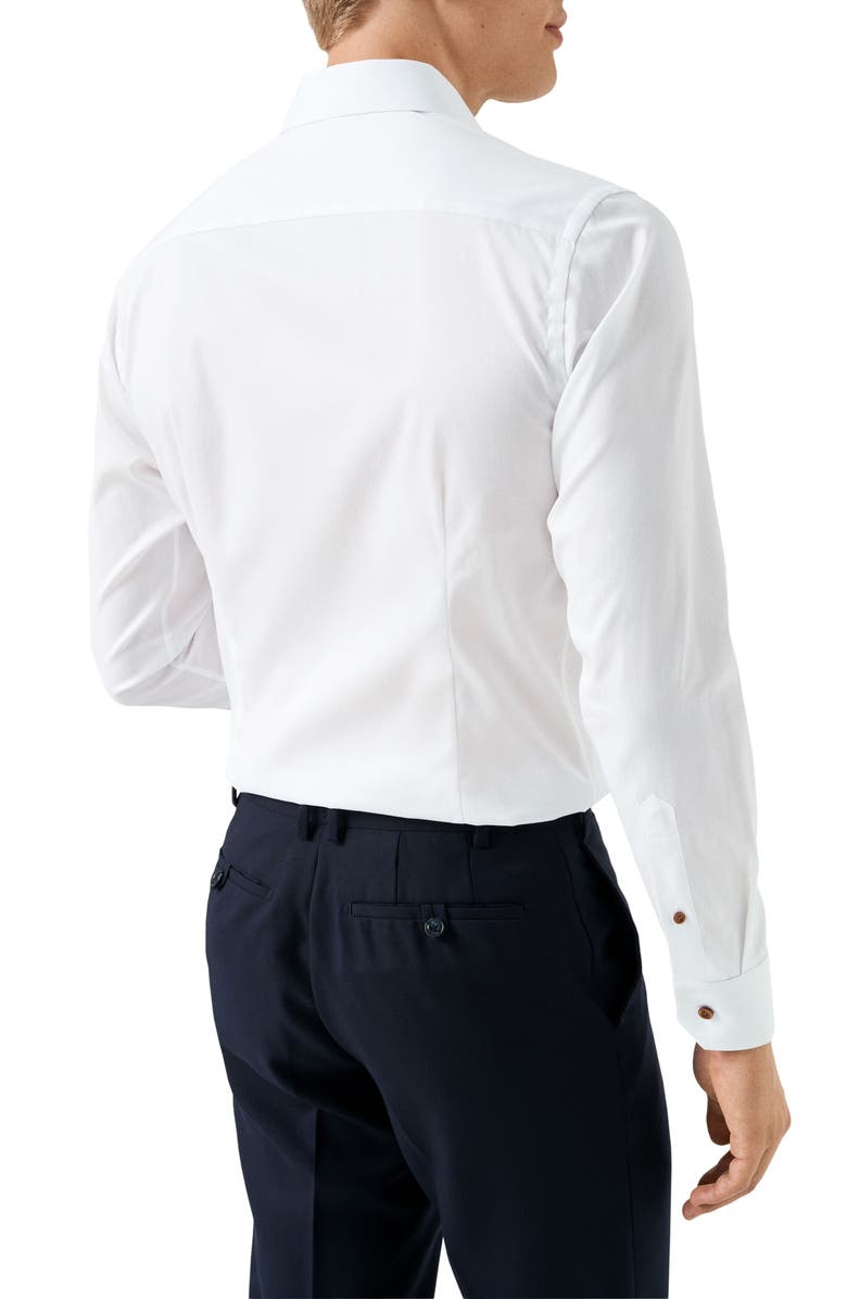 Eton Slim Fit White Cotton Dress Shirt, Alternate, color, White