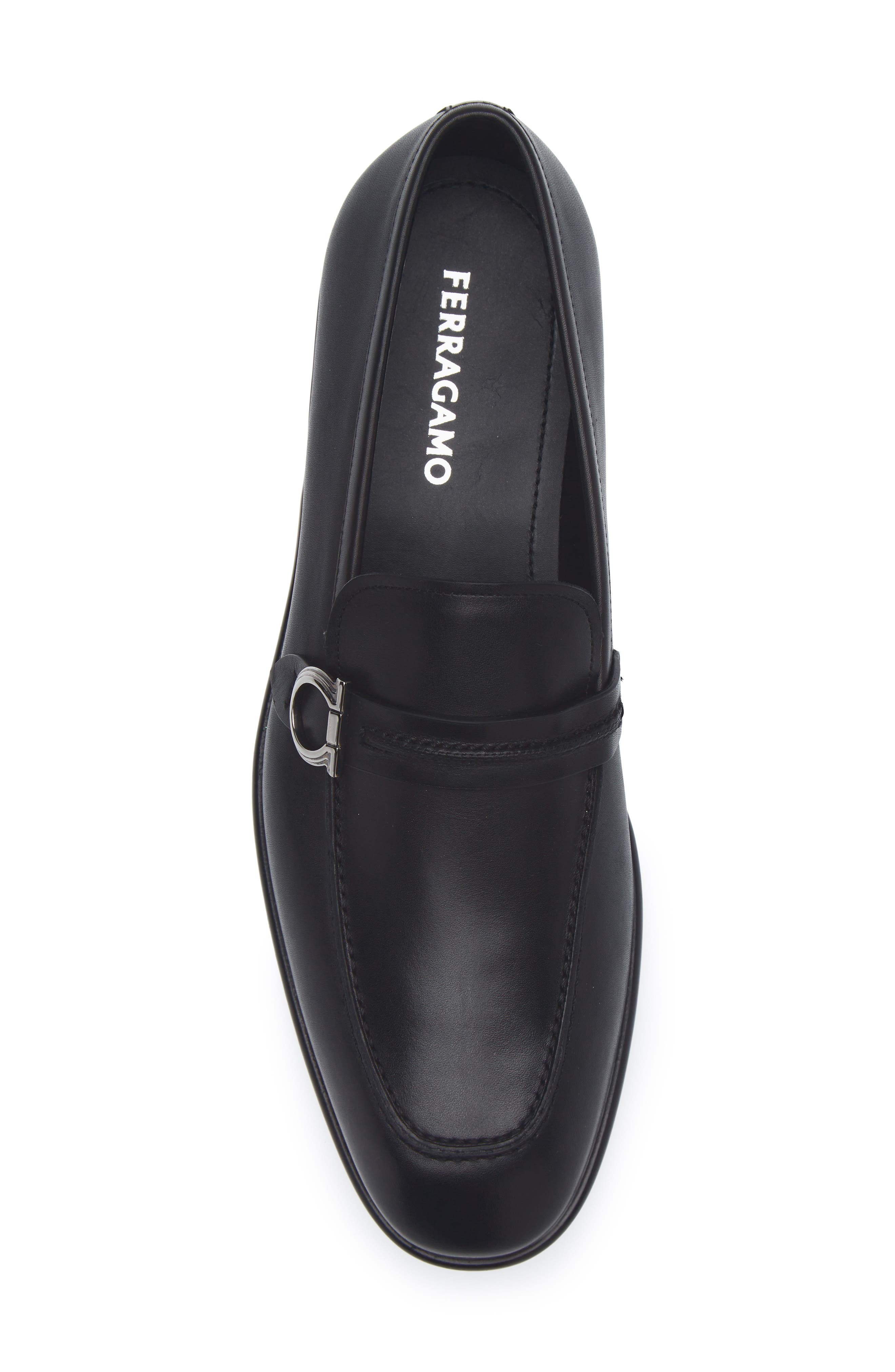 FERRAGAMO Terence Apron Toe Loafer, Alternate, color, Nero Nero Nero