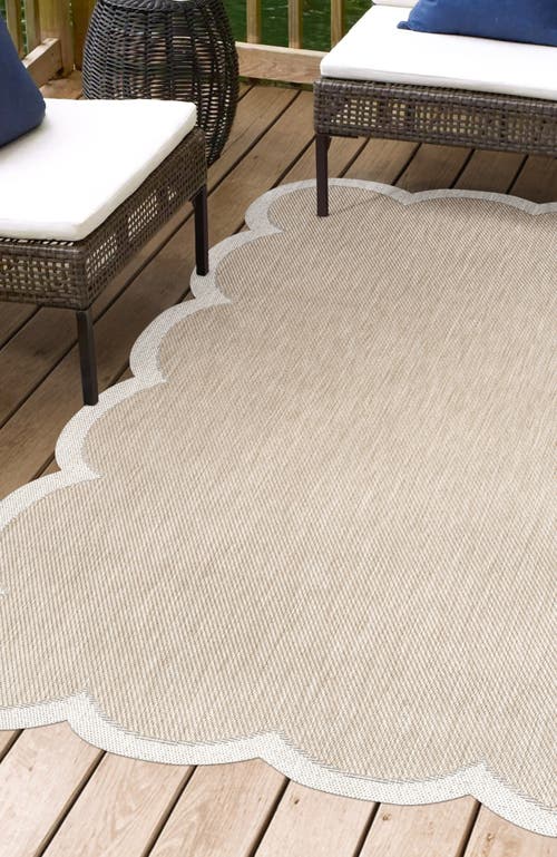 Jonathan Y Alice Classic Cottage Two-tone Scalloped Indoor/outdoor Shaped Area Rug