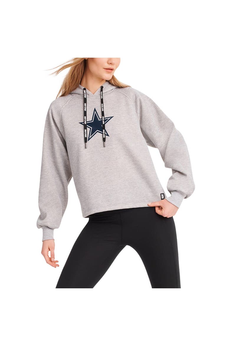 Women's DKNY Sport Heather Gray Dallas Cowboys Debbie Dolman Raglan Pullover Hoodie, Alternate, color, Heather Gray