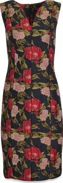 Donna Karan New York Floral Jacquard Sleeveless Dress