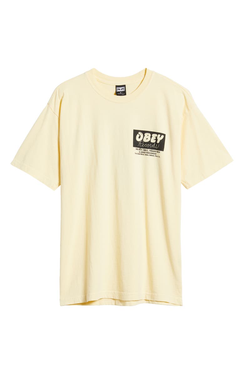 Obey Records Buy, Sell, Trade Graphic T-Shirt, Alternate, color, 