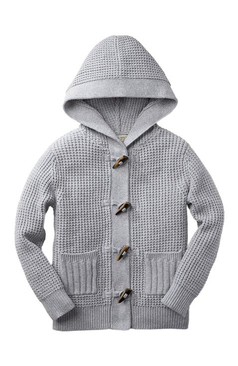 Baby Boys' Waffle Stitch Hooded Sweater, Infant