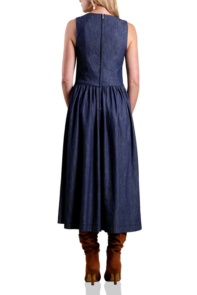 Denim Twofer Cotton Dress, Alternate, color, LEPI WASH
