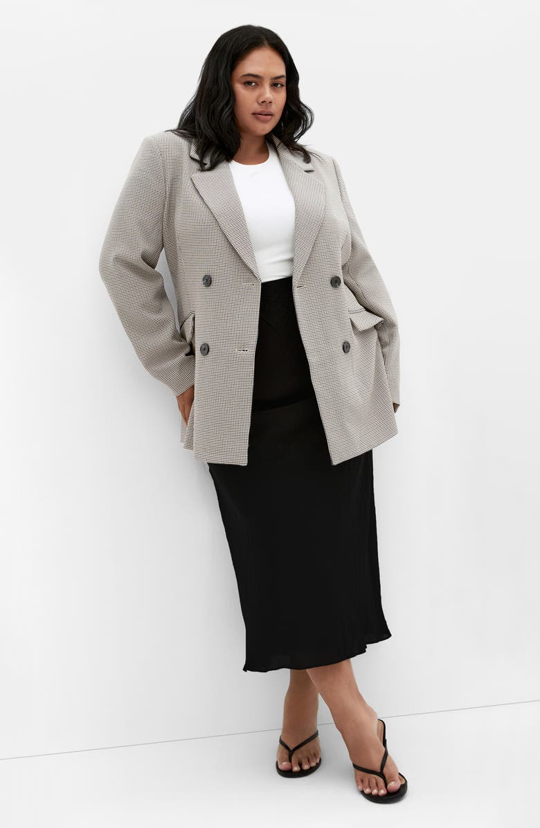 City Chic Hailey Houndstooth Double Breasted Blazer, Alternate, color, 