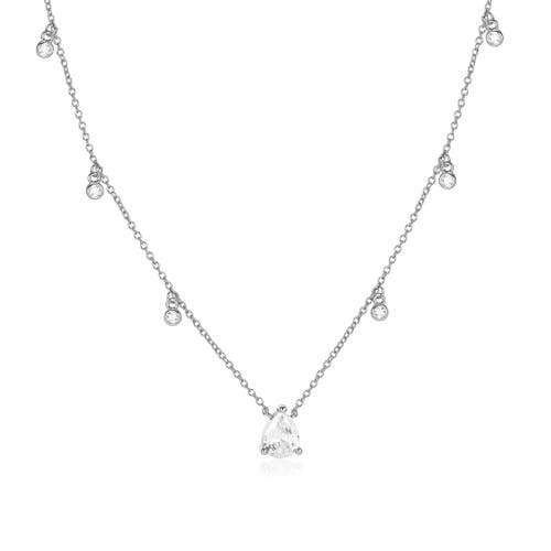 Untamed Petals Miles Crystal Choker In Silver