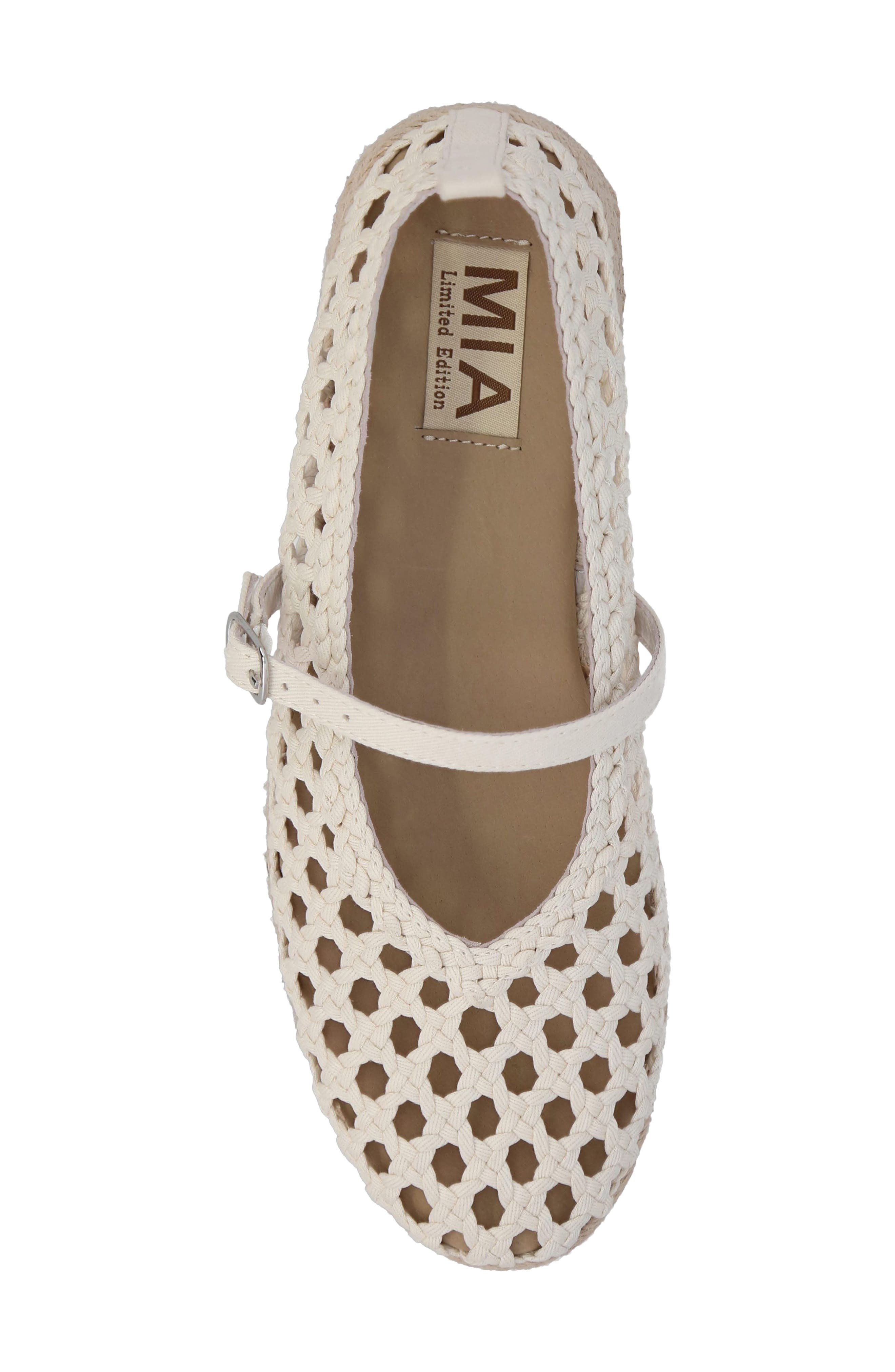 MIA Ela Espadrille Platform Mary Jane, Alternate, color, Bone Grosg