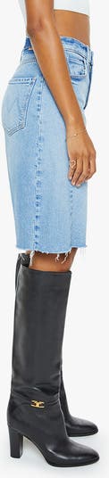The Half-Pipe Frayed Hem Denim Bermuda Shorts