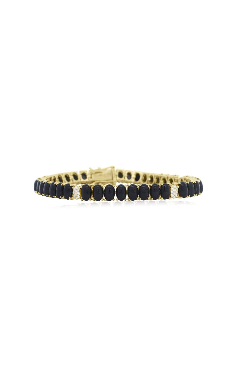 Oval Onyx CZ Tennis Bracelet, Main, color, Onyx