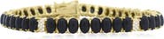 The Lovery Fine Jewelry Oval Onyx CZ Tennis Bracelet