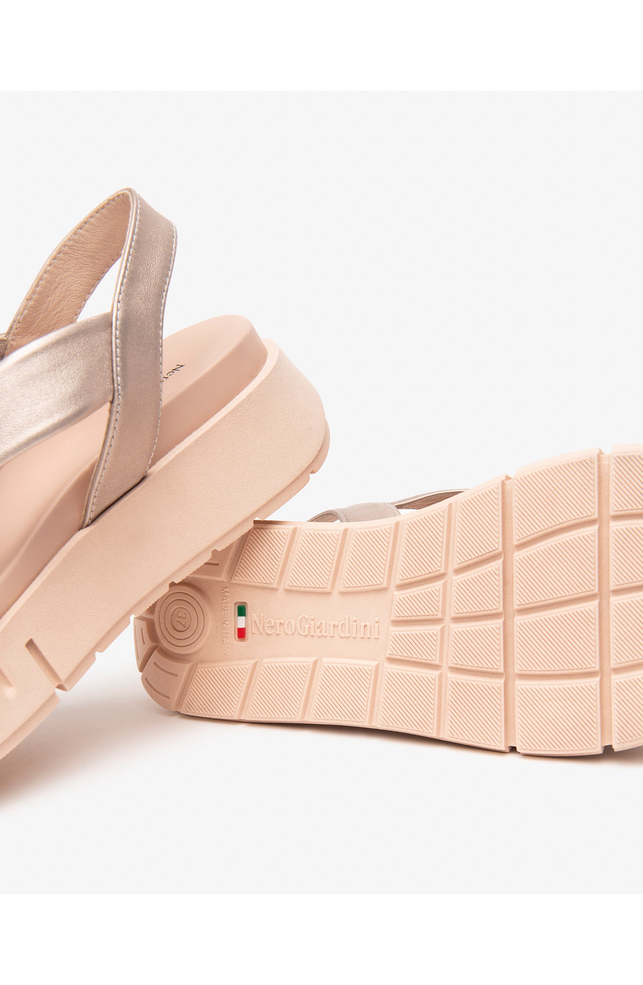 Slingback Platform Sandal, Alternate, color, SAND METALLIC
