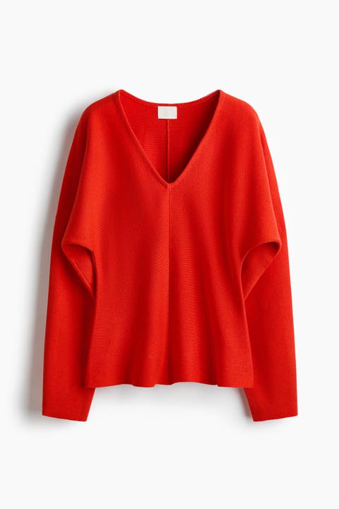 Knitted V-neck Top