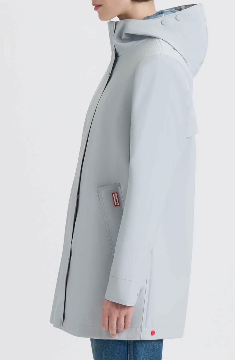 Hunter Acacia Waterproof Rubberized Raincoat, Alternate, color, Silver Grey