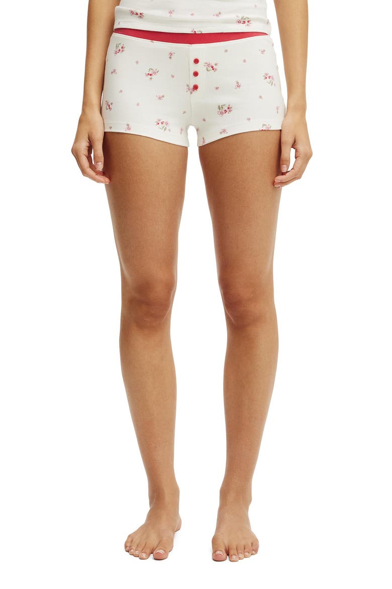 Women's Dreamy Soft Boyshort, Main, color, Claire Cherry Floral Coconut