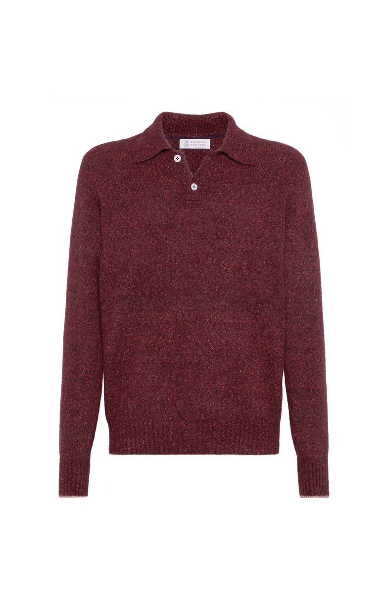 Brunello Cucinelli Flecked polo shirt, Main, color, Amaranth
