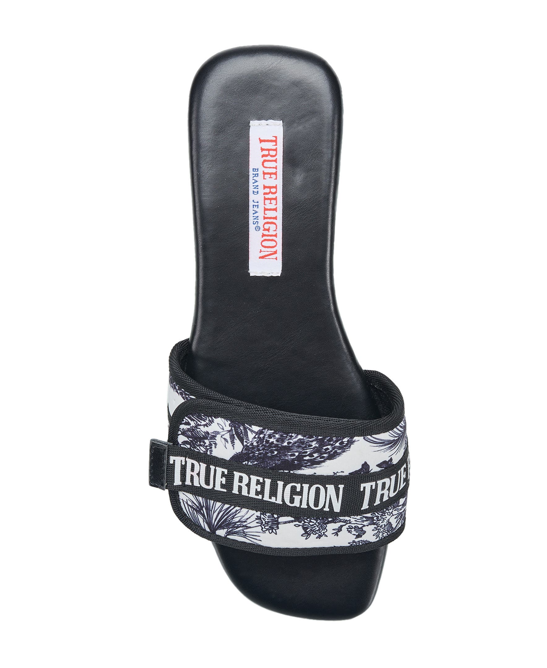True Religion Women Missy Logo Adjustable Sandal, Alternate, color, Black