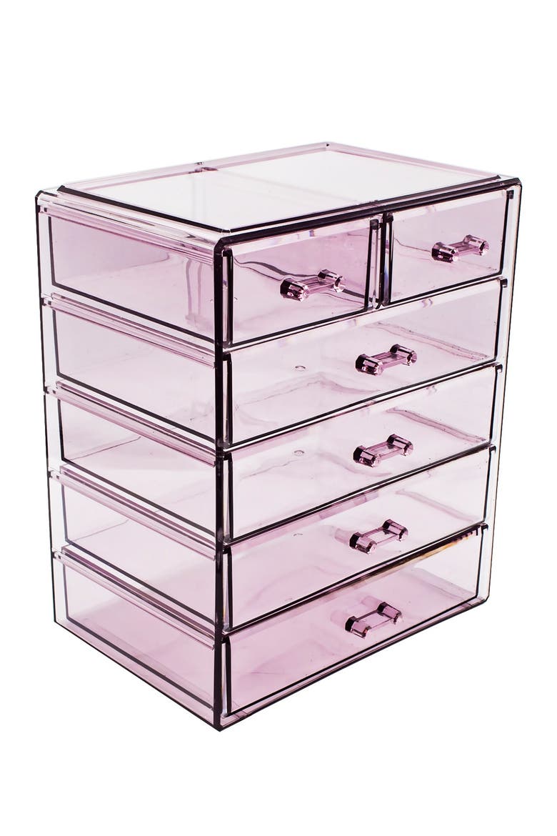 Purple Makeup & Jewelry Storage Case Display, Alternate, color, PURPLE