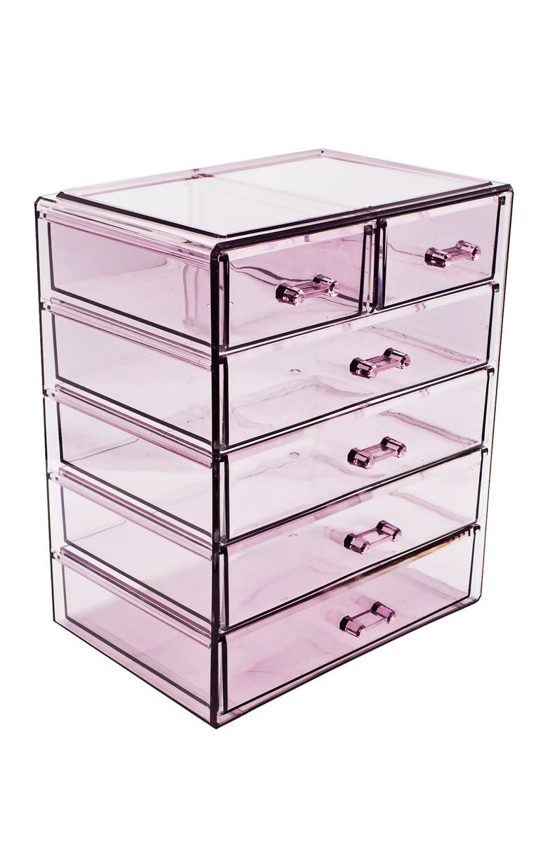 SORBUS Purple Makeup & Jewelry Storage Case Display, Alternate, color, Purple