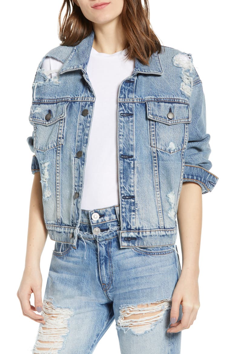 Reinvented Denim Trucker Jacket, Main, color, OVERTHROW