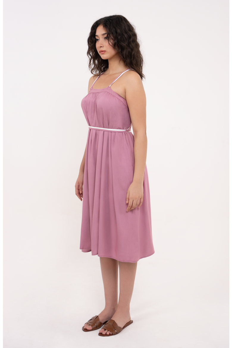 The Tie-Up Dress, Alternate, color, Mauve