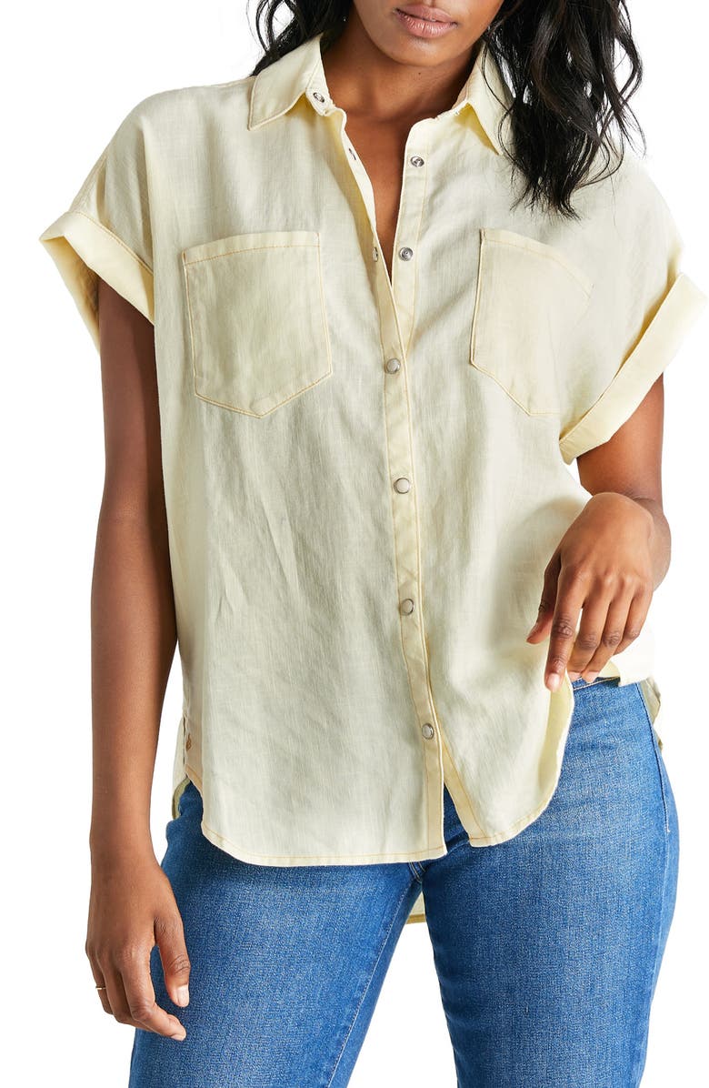 ÉTICA Ash Linen Blend Shirt, Main, color, 