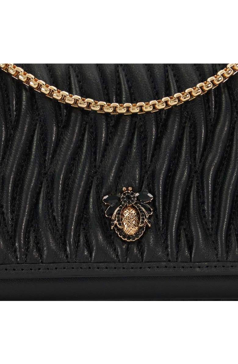 Dune London Strong Convertible Suede Crossbody Bag, Alternate, color, Black