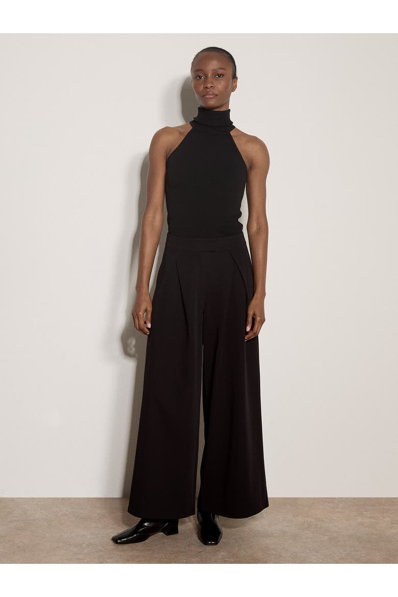 Folded Front Pleat Tailor Trouser, Main, color, Black