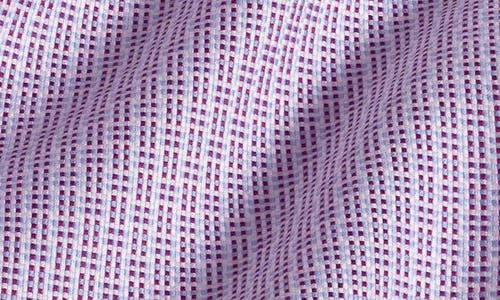 David Donahue Trim Fit Micro Dobby Cotton Dress Shirt In Purple
