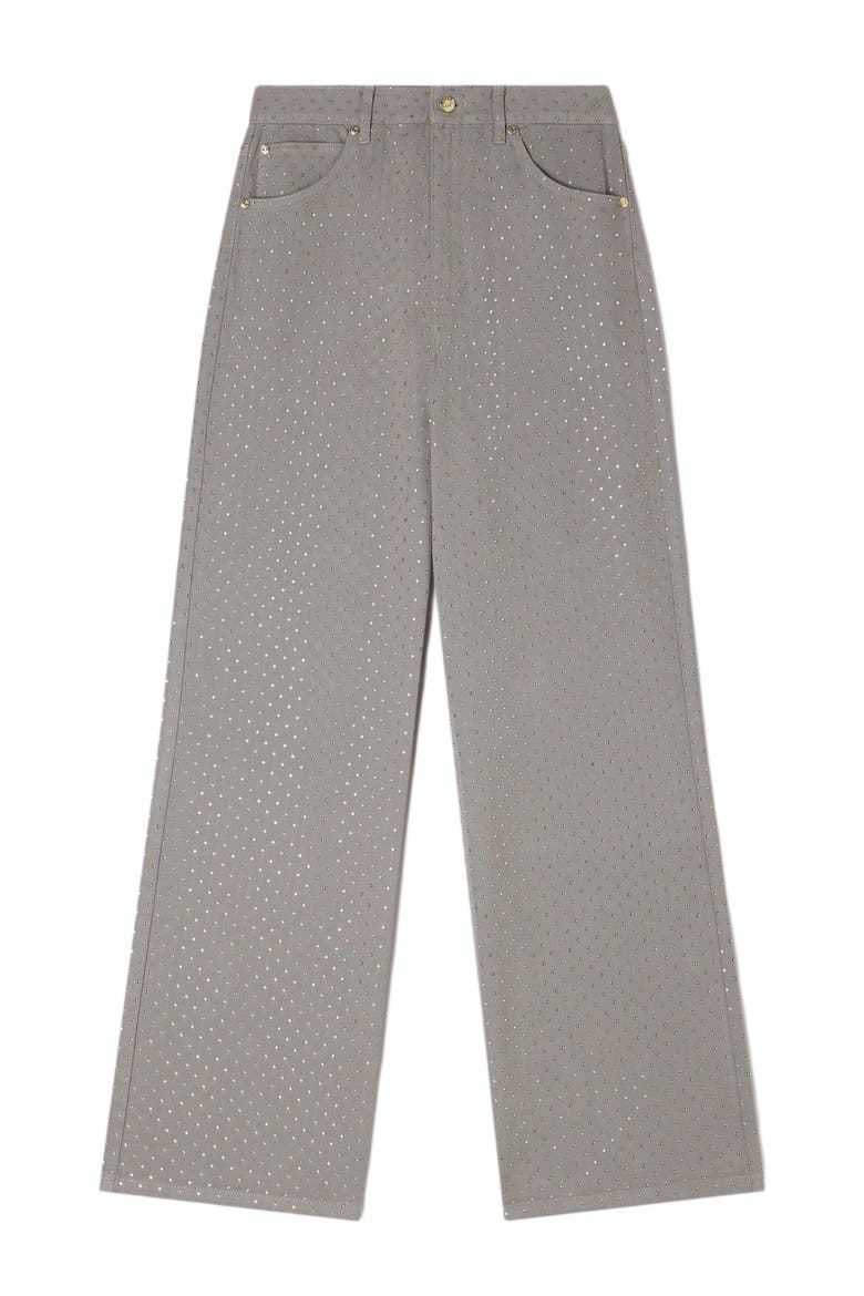 Rhinestone-embellished jeans, Alternate, color, Grey