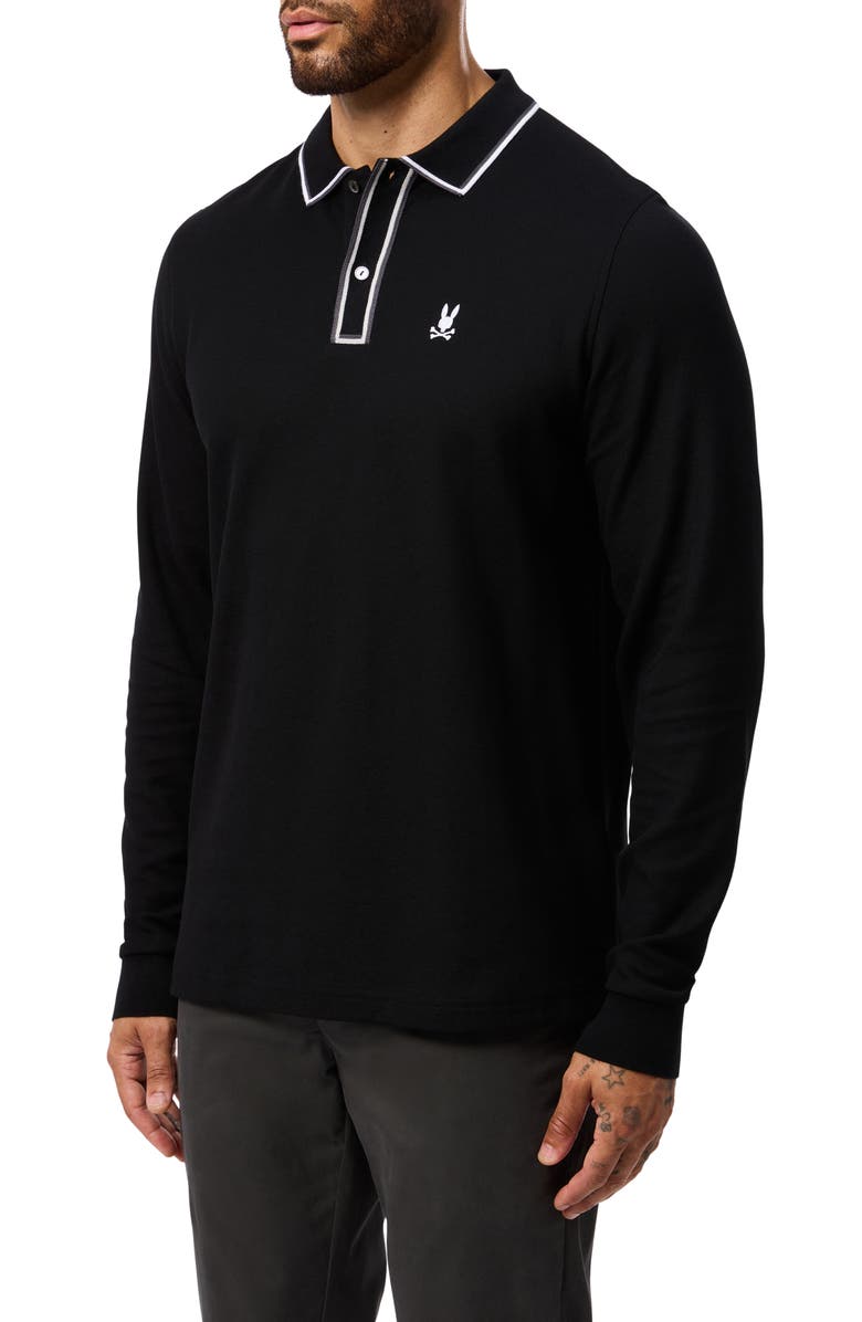 Psycho Bunny Kent Long Sleeve Pima Cotton Piqué Polo, Alternate, color, 