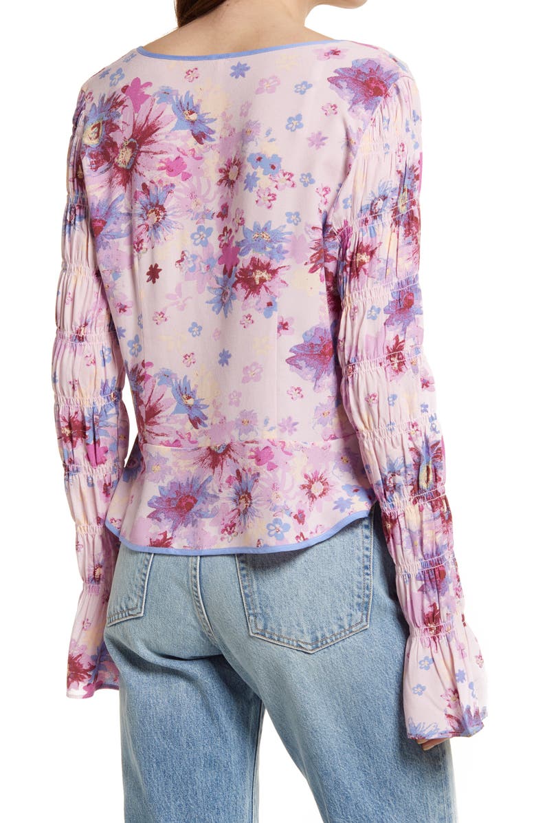Free People Venice Floral Tie Front Top, Alternate, color,