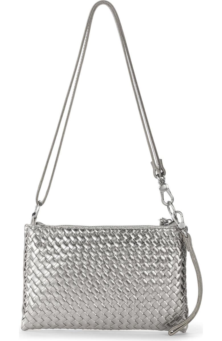 The Sak Vita Hand Woven Leather Crossbody Wristlet, Alternate, color, Pyrite Woven