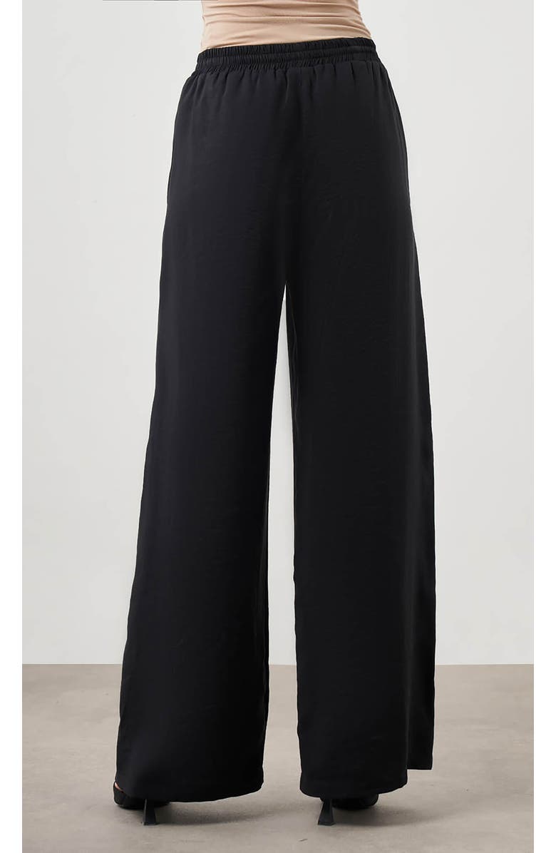 Mizalle Wide Leg Pants, Alternate, color, Black