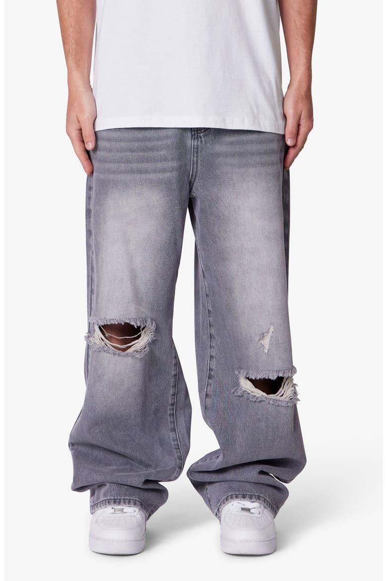 Blowout Baggy Ripped Wide Leg Jeans, Main, color, WASHED GREY