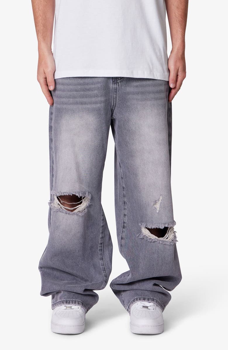 mnml Blowout Baggy Ripped Wide Leg Jeans, Main, color, 