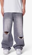 mnml Blowout Baggy Ripped Wide Leg Jeans