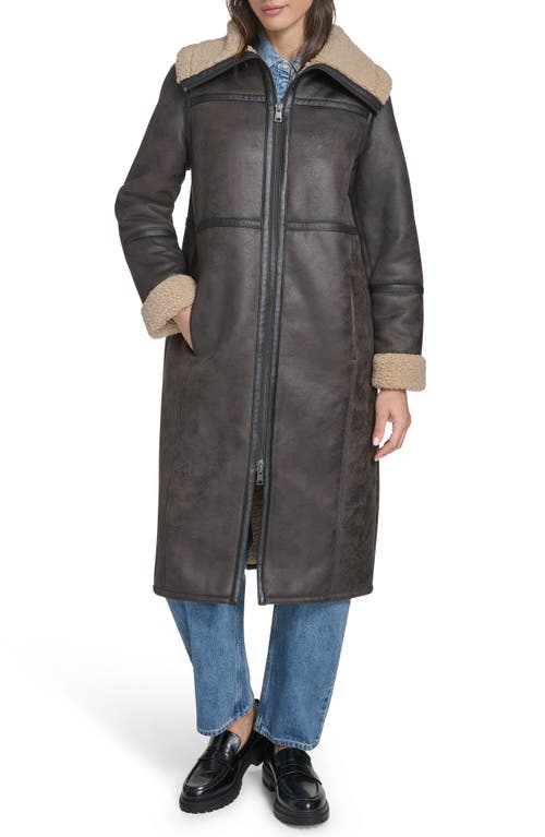 Levi's Faux Shearling Coat In Brown