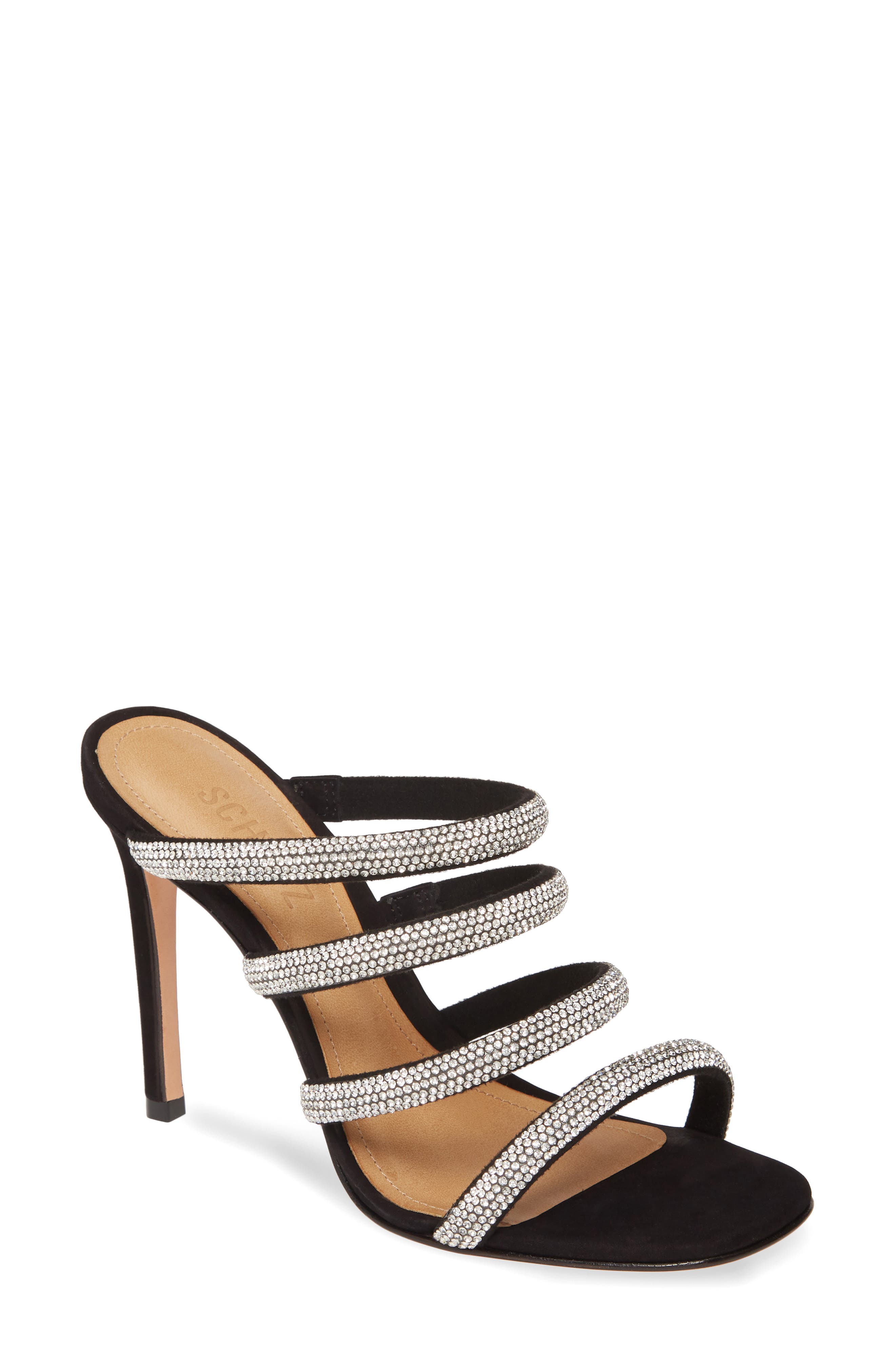 Schutz Sariah Strappy Crystal Slip-On Sandal, Main, color, 