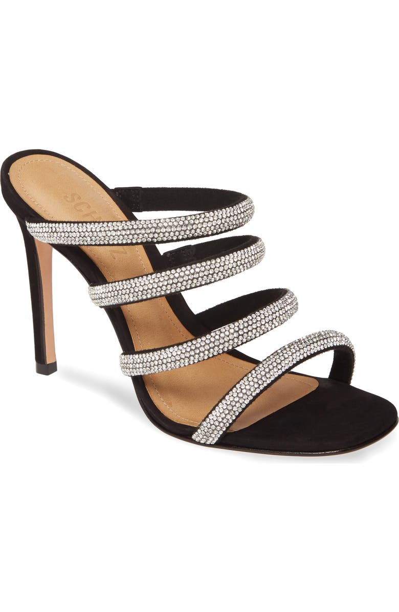 Schutz Sariah Strappy Crystal Slip-On Sandal, Main, color,