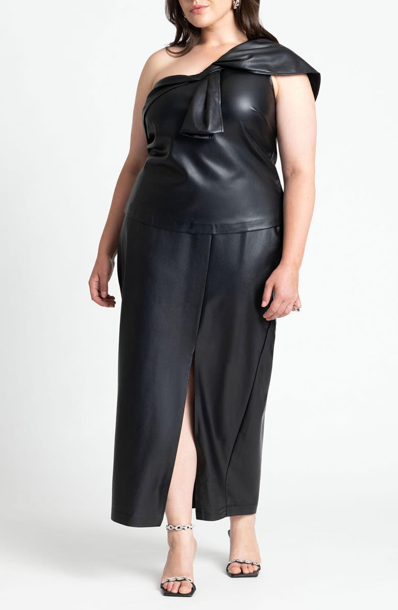 ELOQUII Faux Leather Maxi Skirt, Alternate, color,