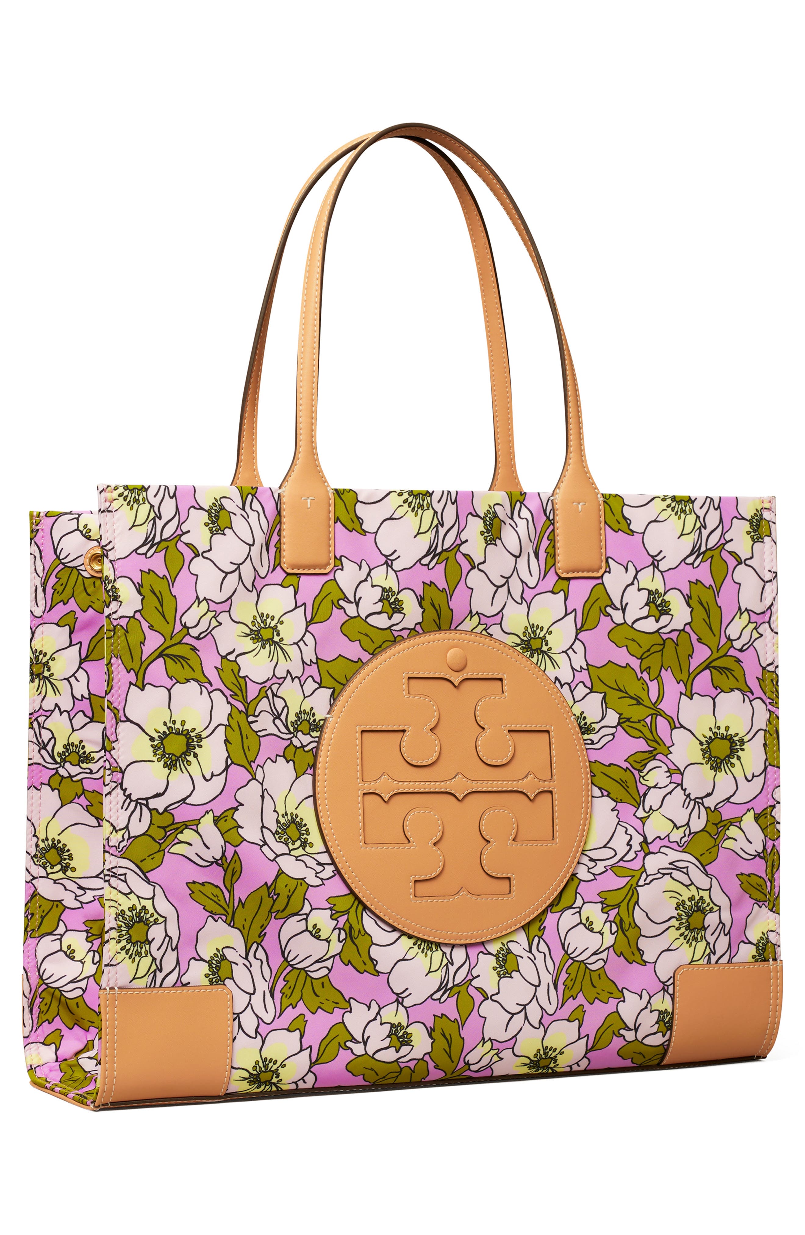 Ella Floral Recycled Polyester Tote, Alternate, color, ASTER PINK FLOWER