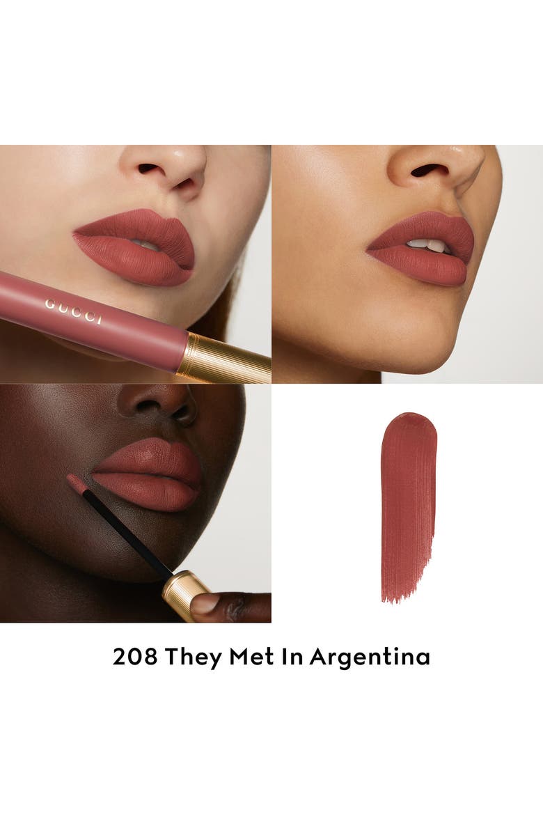 Gucci Rouge À Lèvres Liquid Matte Lipstick, Alternate, color, 208 They Met In Argentina