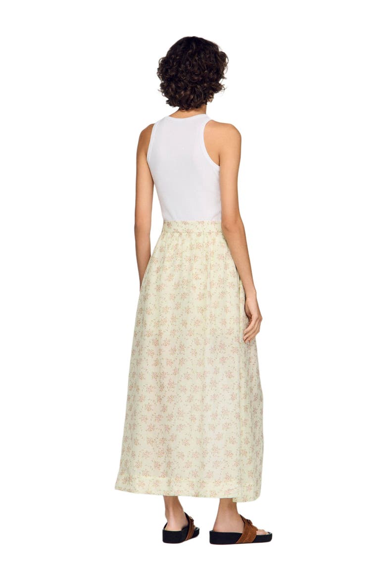 Floral print maxi skort, Alternate, color, Pink / green