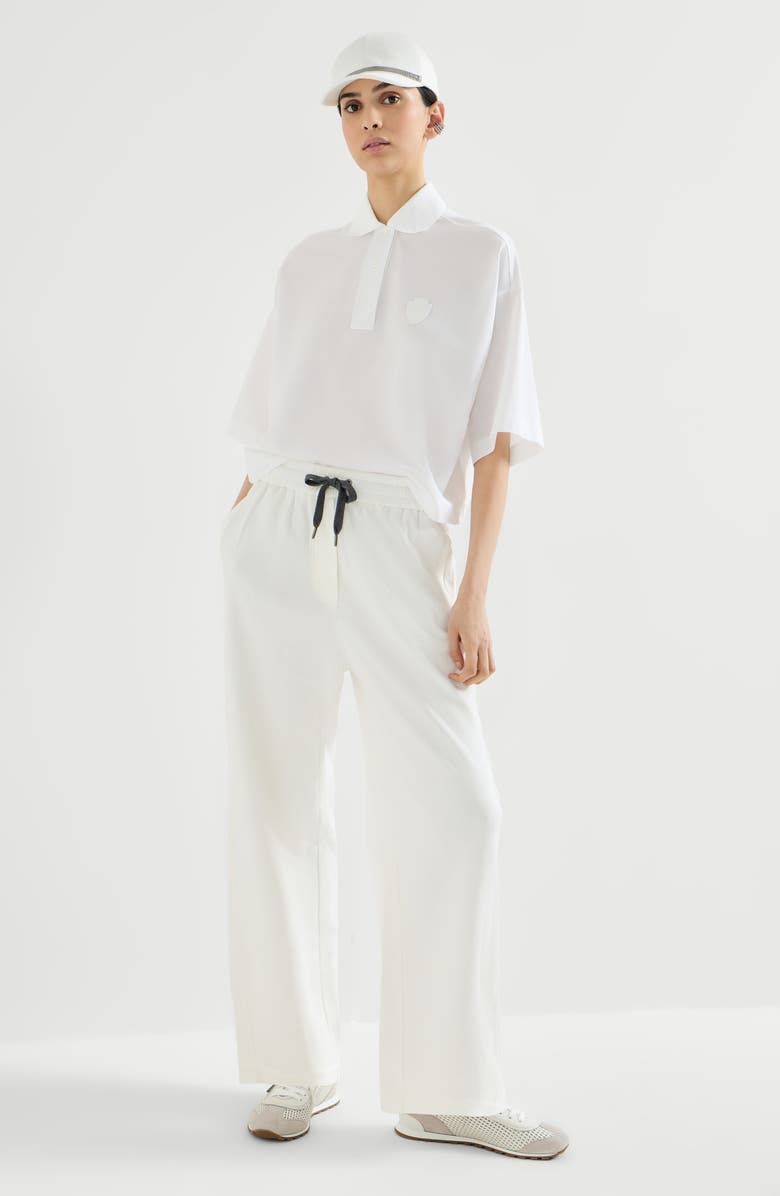 Brunello Cucinelli Pique Track trousers, Alternate, color, White