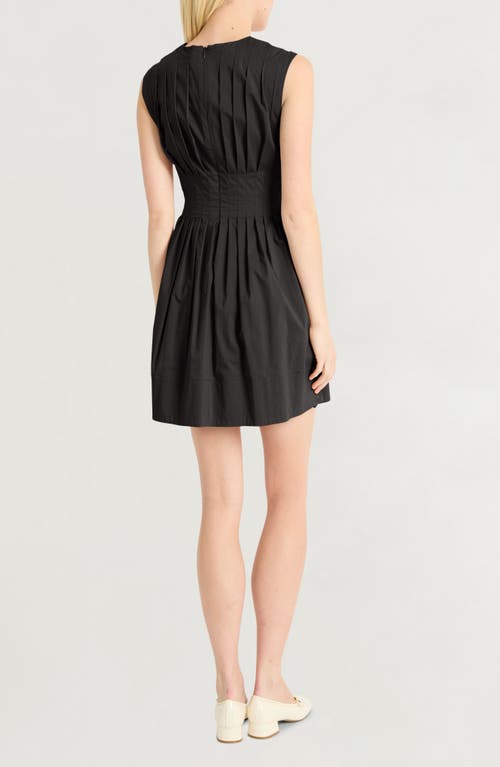Luxely V-neck Pleated Minidress In Meteorite