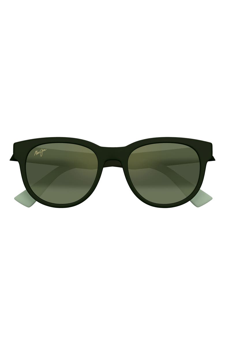 Maui Jim Maoli 52mm PolarizedPlus2<sup
®</sup
Round Sunglasses, Main, color, Matte Dark Green