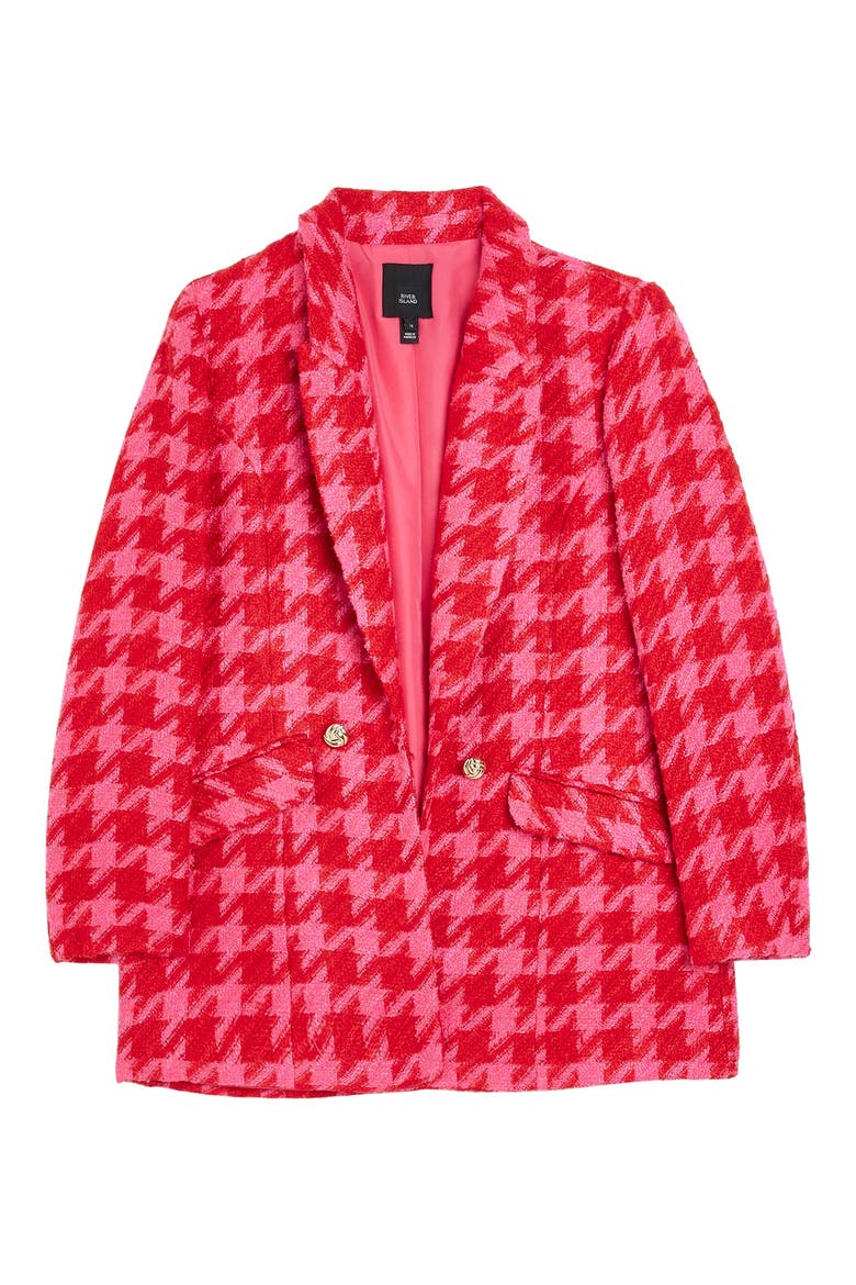 Houndstooth Bouclé Blazer, Alternate, color, PINK