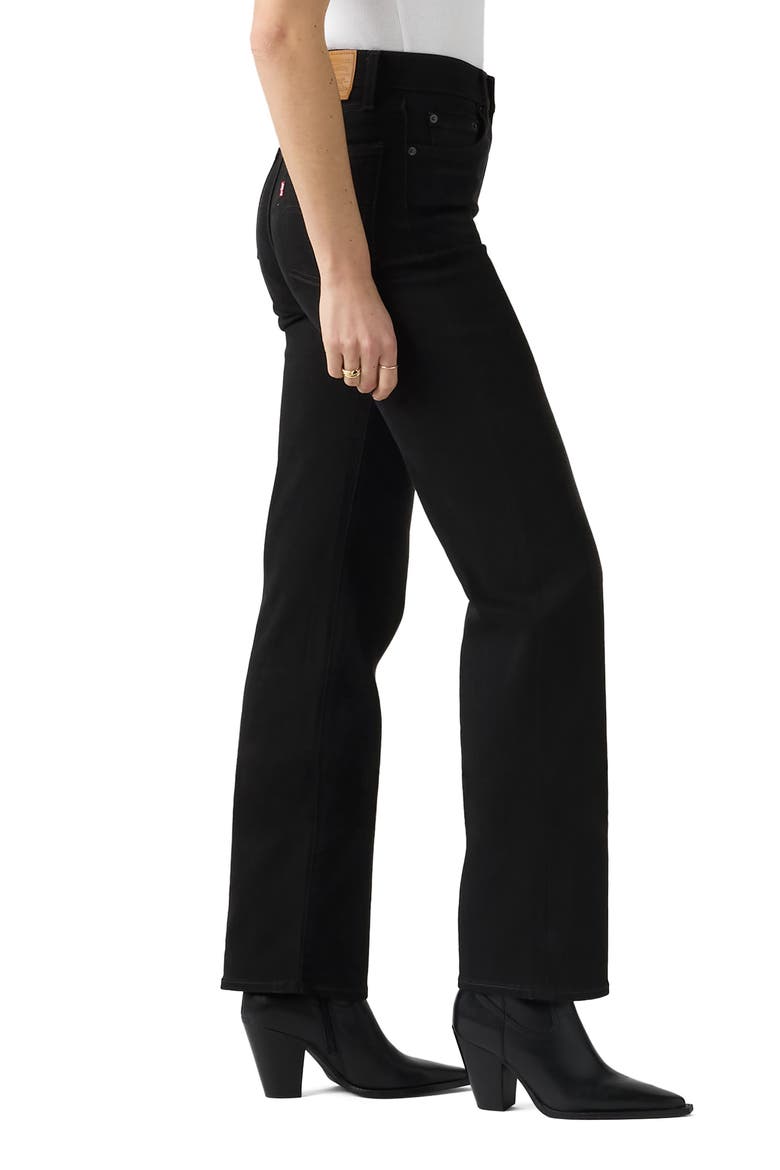 High Waist Straight Leg Jeans, Alternate, color, WORN MIDNIGHT