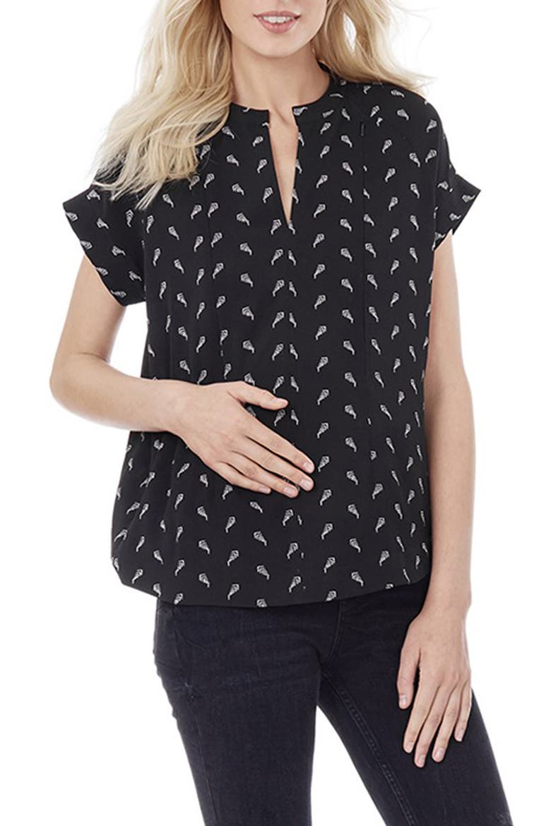 Carrie Stripe Maternity/Nursing Top, Main, color, BLACK ARROWHEAD