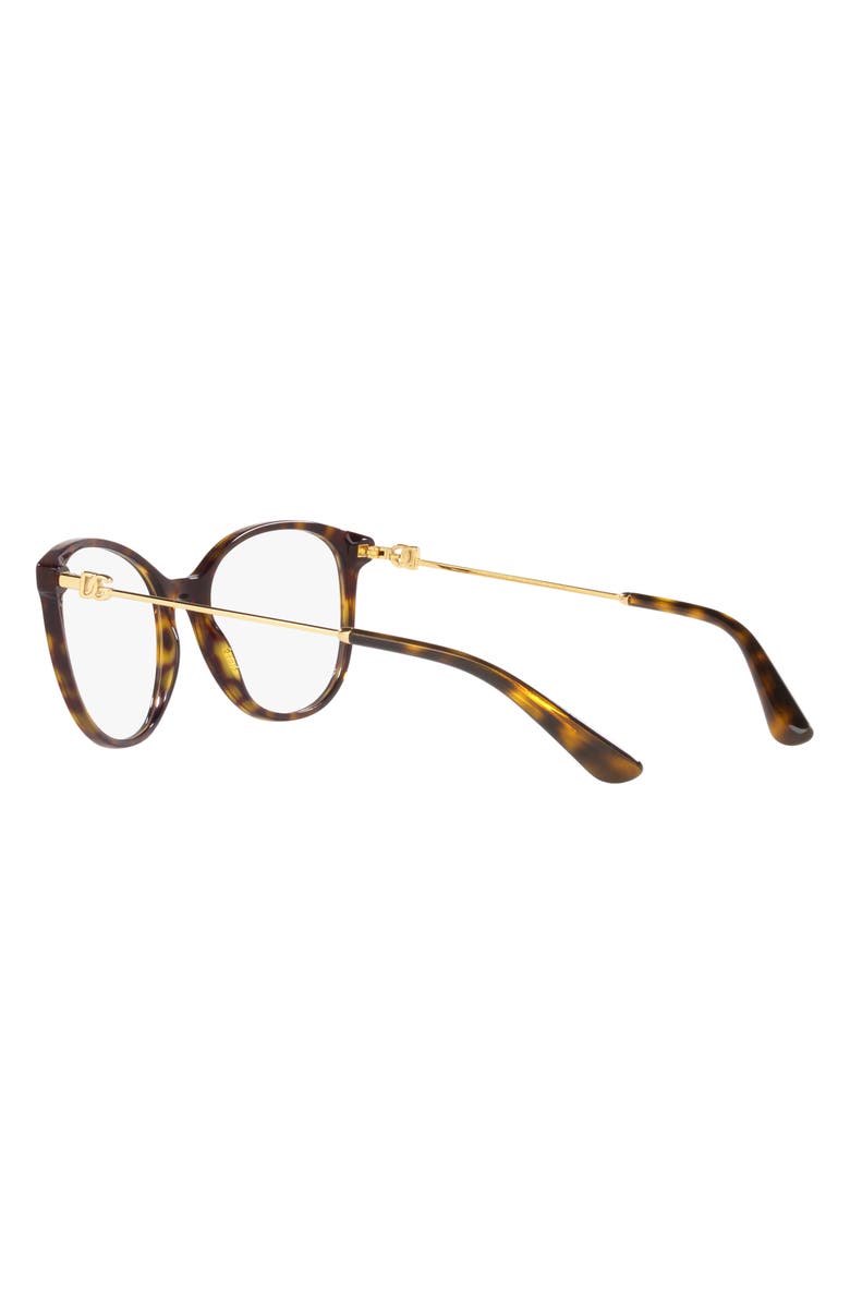 Dolce&Gabbana 52mm Butterfly Optical Glasses, Alternate, color, Havana